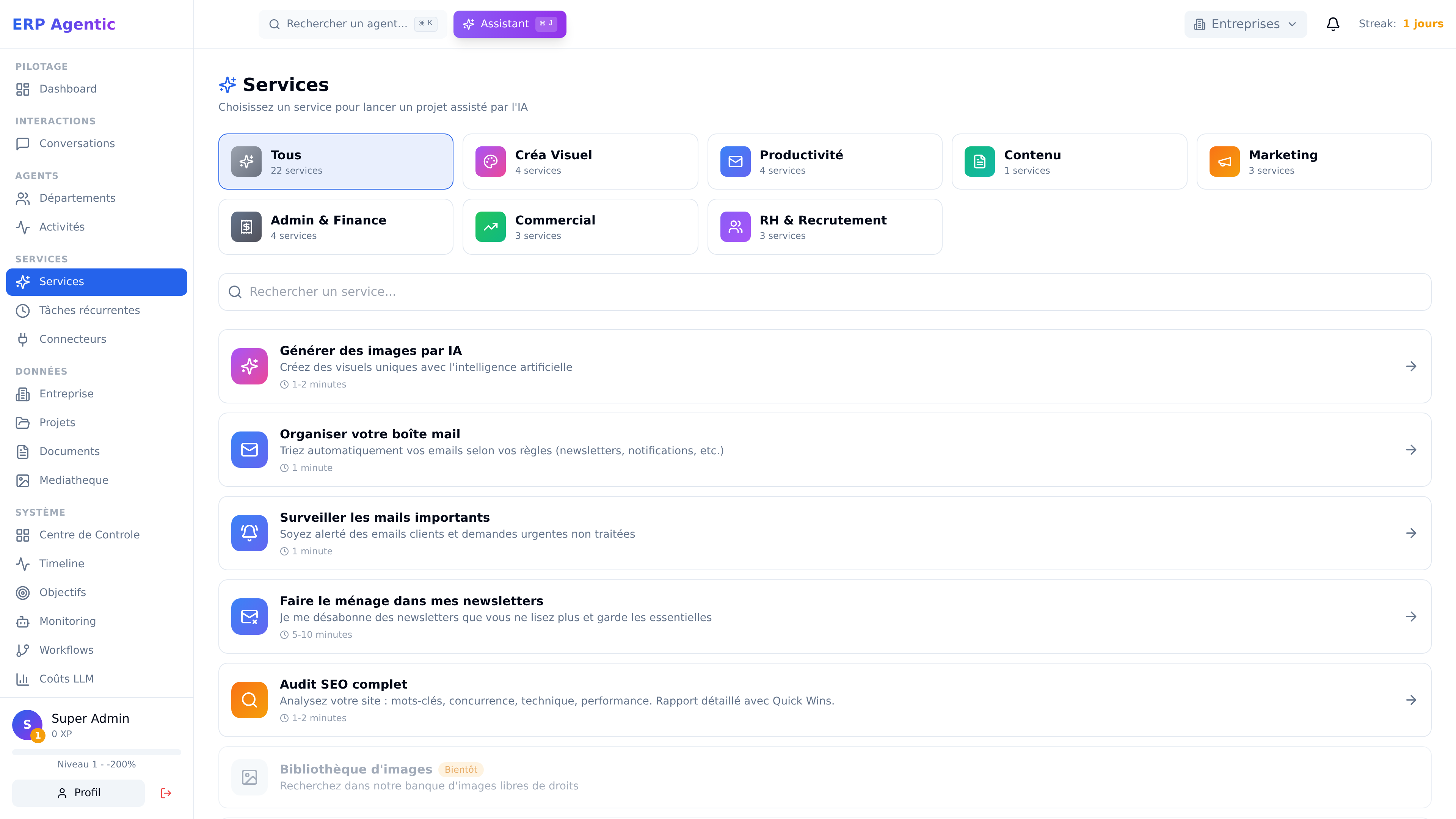 Services automatisés
